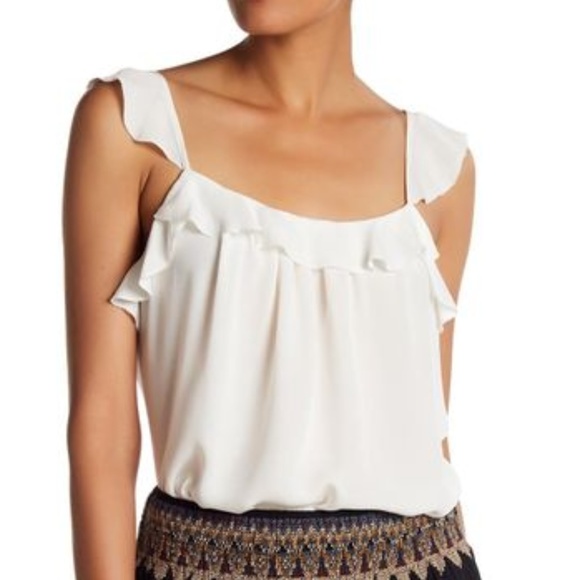 Joie Tops - NWT Joie Petal Ruffle Silk White Tank Blouse